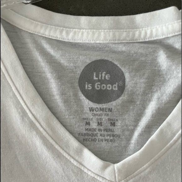 Lot of 2 MSU V-Neck LIFE IS GOOD Tees, Medium - Picture 5 of 12